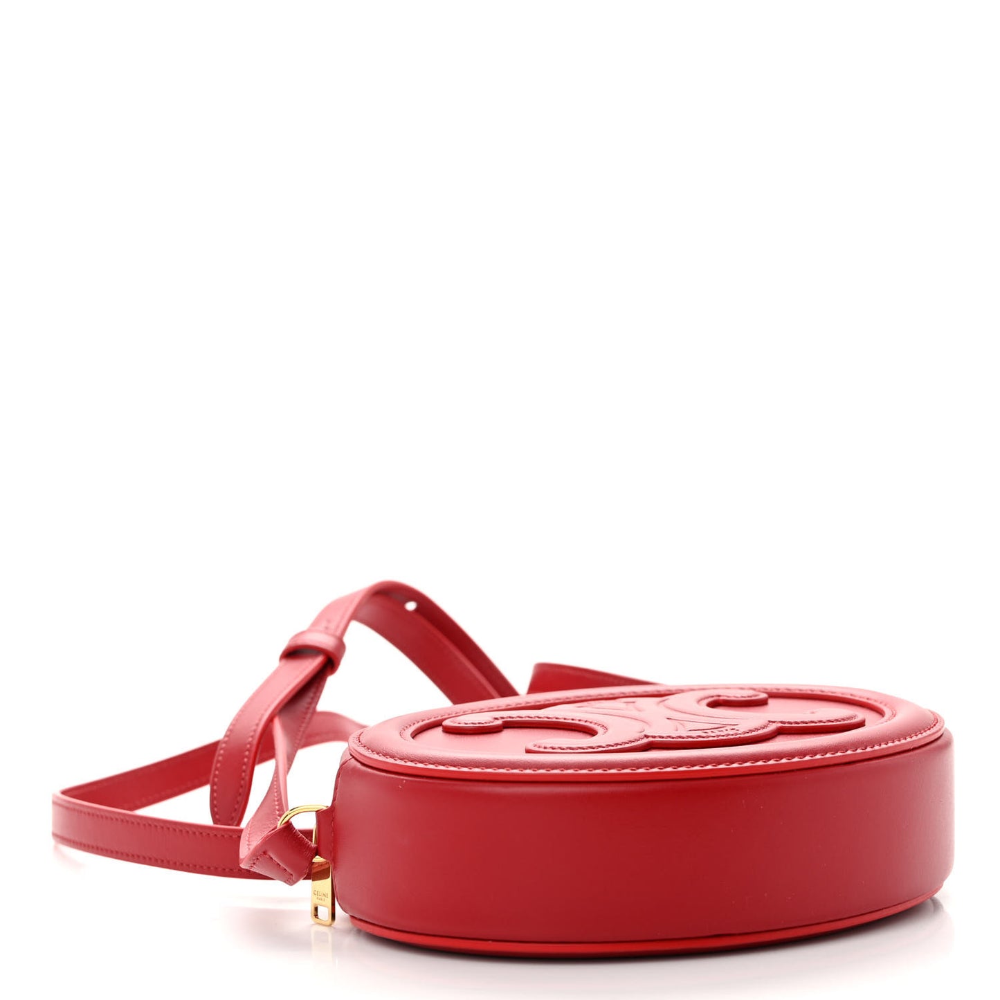 Smooth Calfskin Cuir Triomphe Oval Purse Crossbody Red