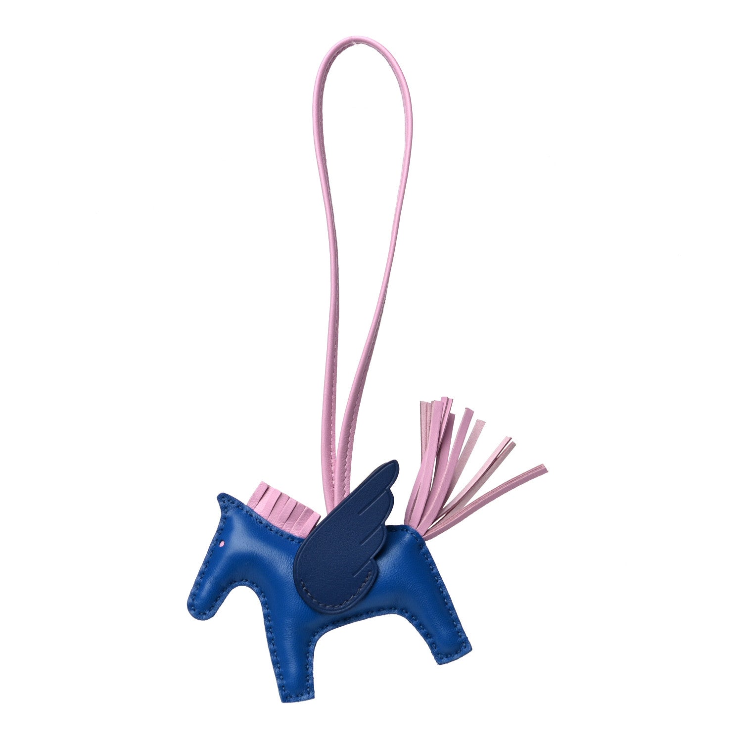 Hermes Milo Lambskin Grigri Rodeo Pegase Horse Bag Charm PM Bleu France Mauve Sylvestre Bleu Saphir 1 of 5