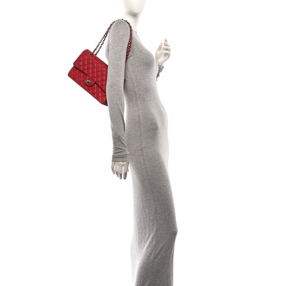 Chanel Caviar Quilted Medium Double Flap Dark Red 2 of 11