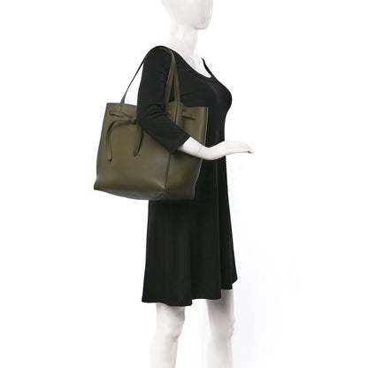 Celine Soft Grained Calfskin Small Belt Cabas Phantom Army Green 2 of 9