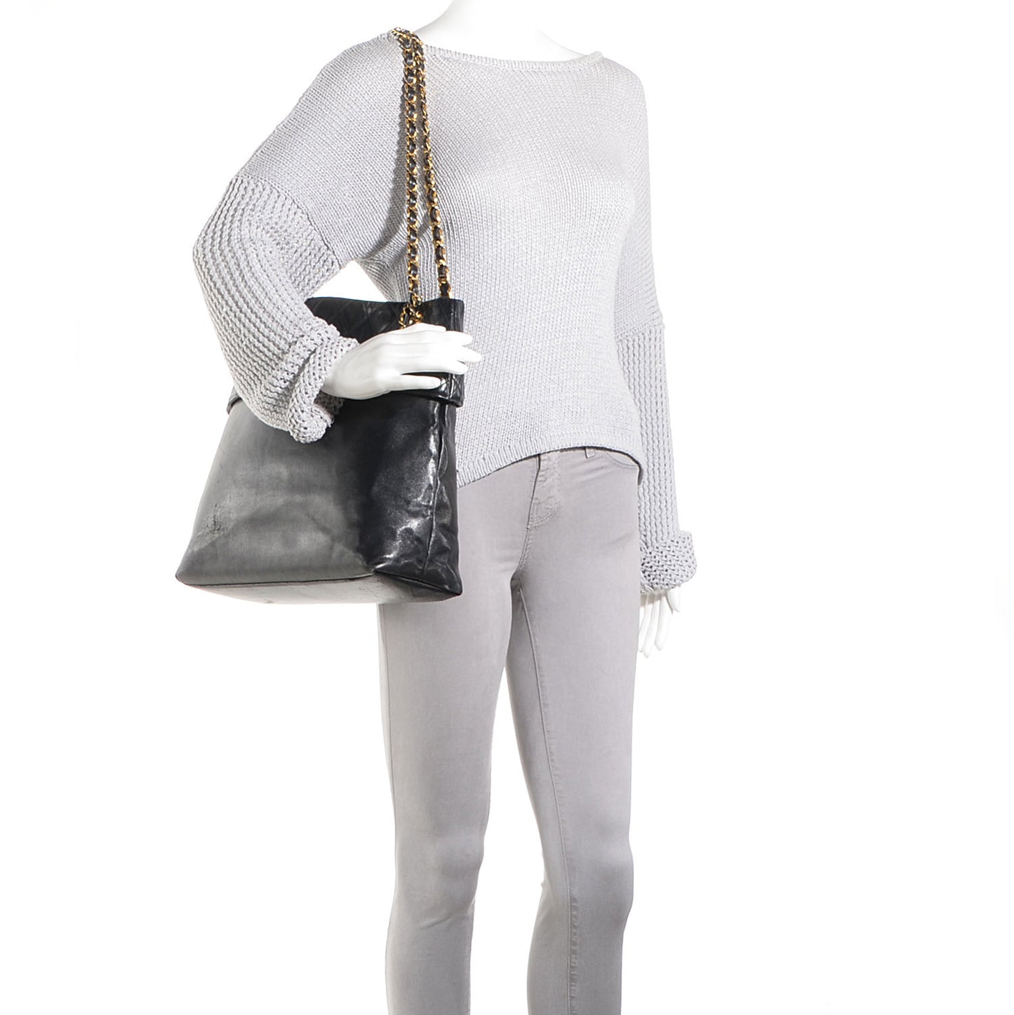 Lambskin CC Shopper Tote Black