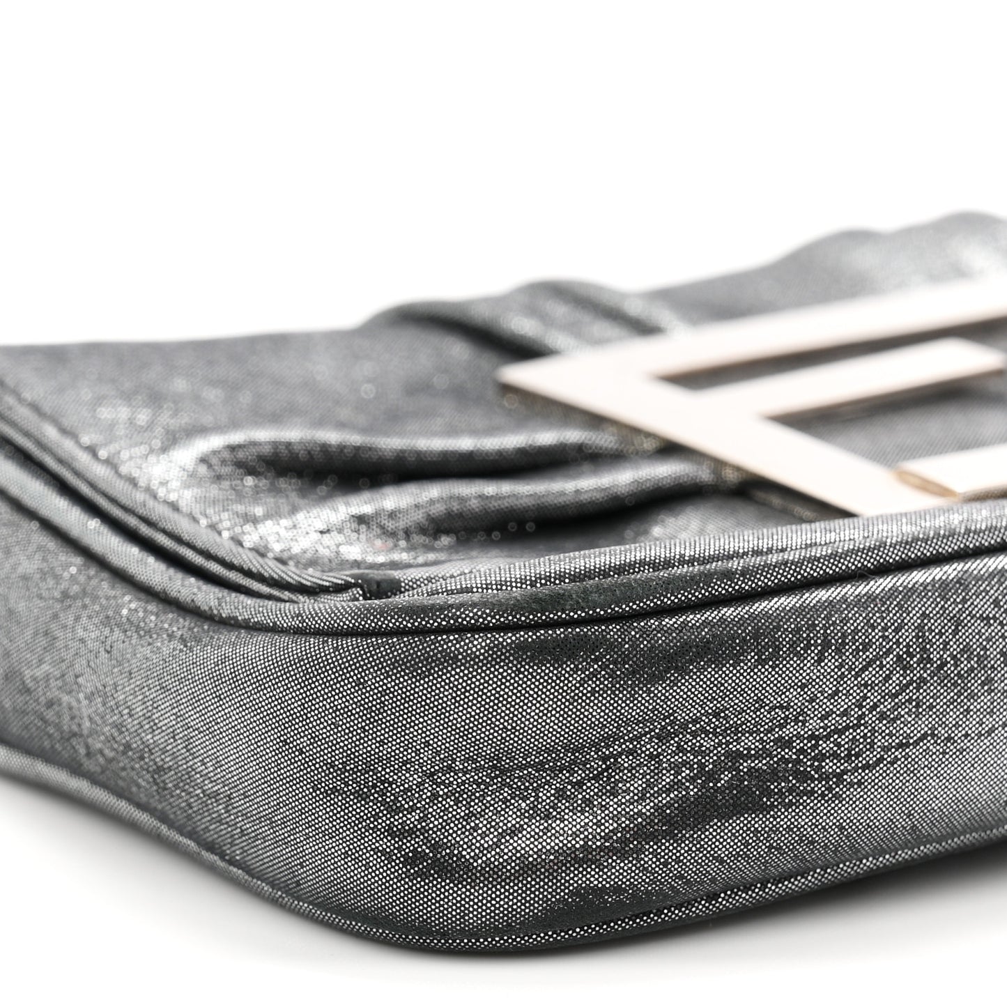 Metallic Calfskin Mia Pochette Silver