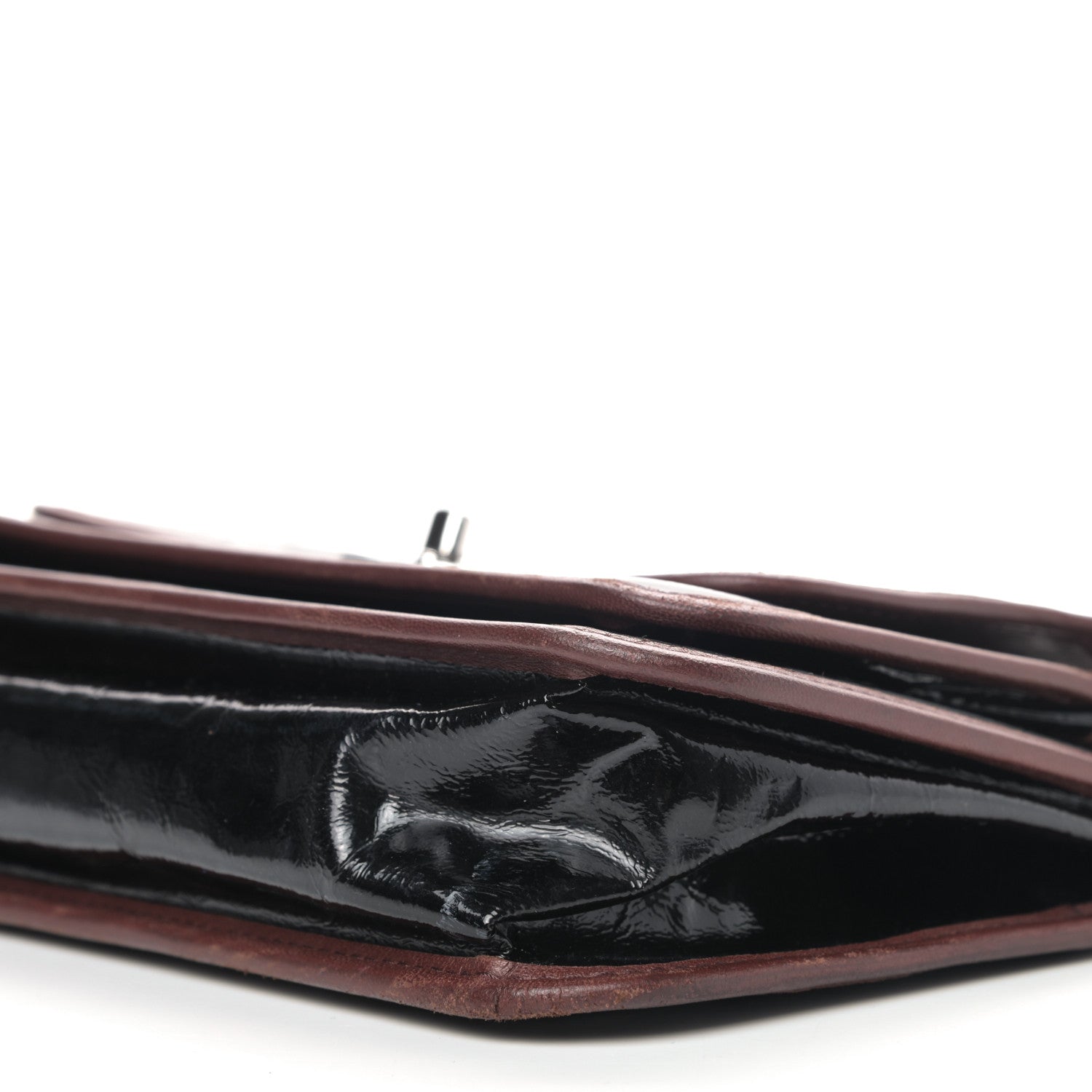 Chanel Patent Lambskin Medium Chocolate Bar Flap Black Bordeaux 6 of 11