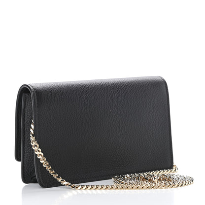 Versace Grained Calfskin Palazzo Chain Evening Bag Black 3 of 9