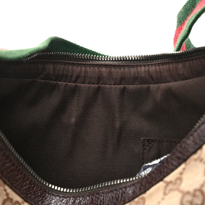 Gucci Monogram Web Medium Half Moon Hobo Dark Brown 14 of 16