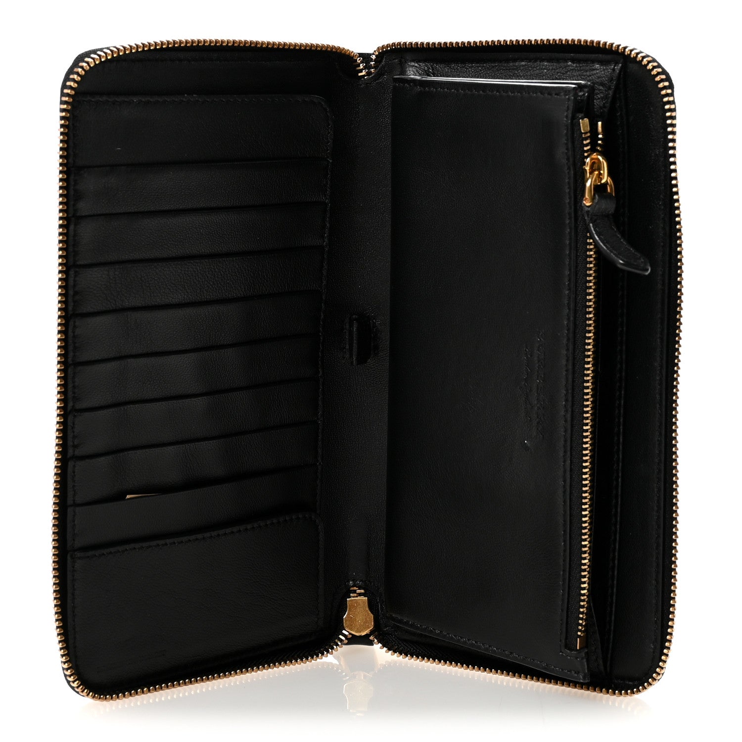 Burberry Calfskin Studded Snowflake Zip Around Wallet Black 5 of 7
