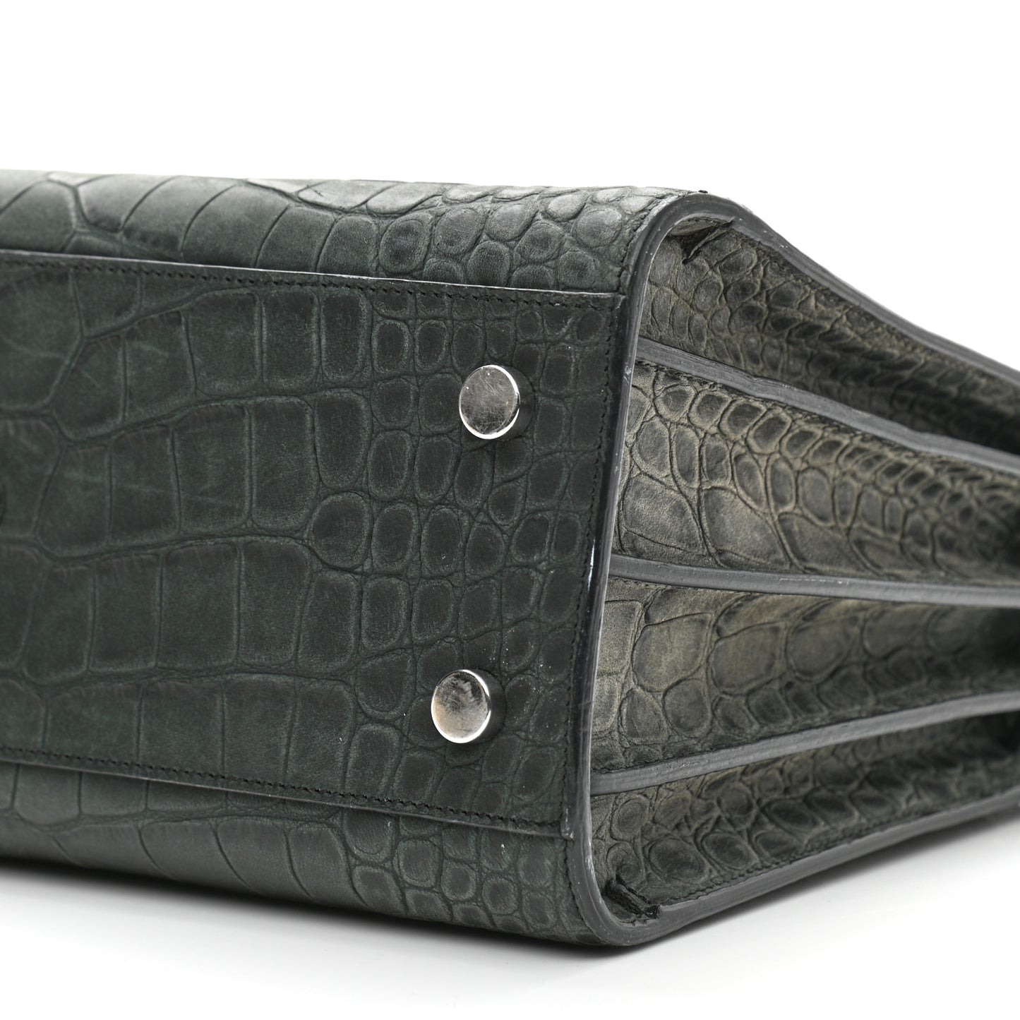 Calfskin Crocodile Embossed Small Sac De Jour Fog