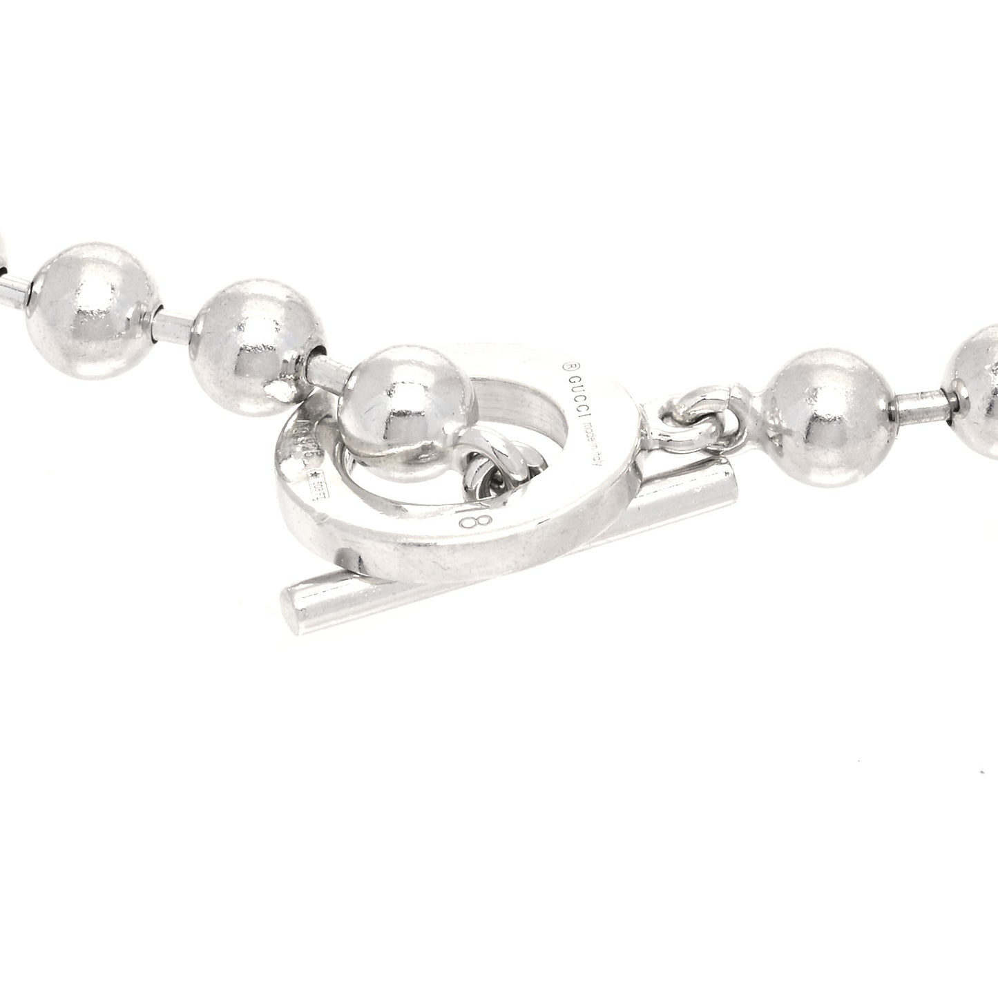 Sterling Silver Boule Bead Charm Toggle Bracelet