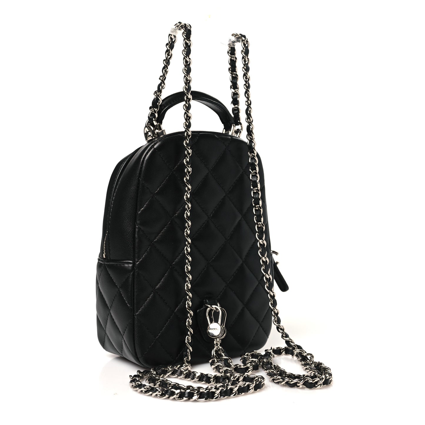 Lambskin Quilted CC Mini Classic Backpack Black