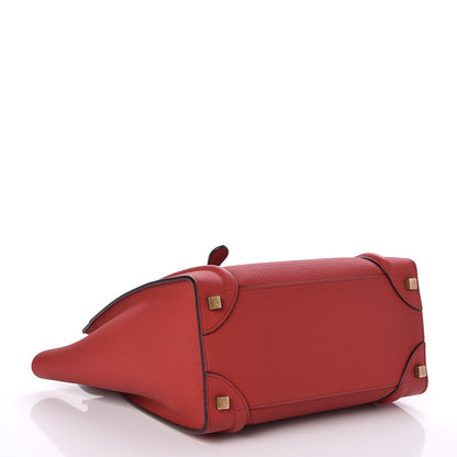 Celine Baby Grained Calfskin Micro Luggage Red 4 of 7