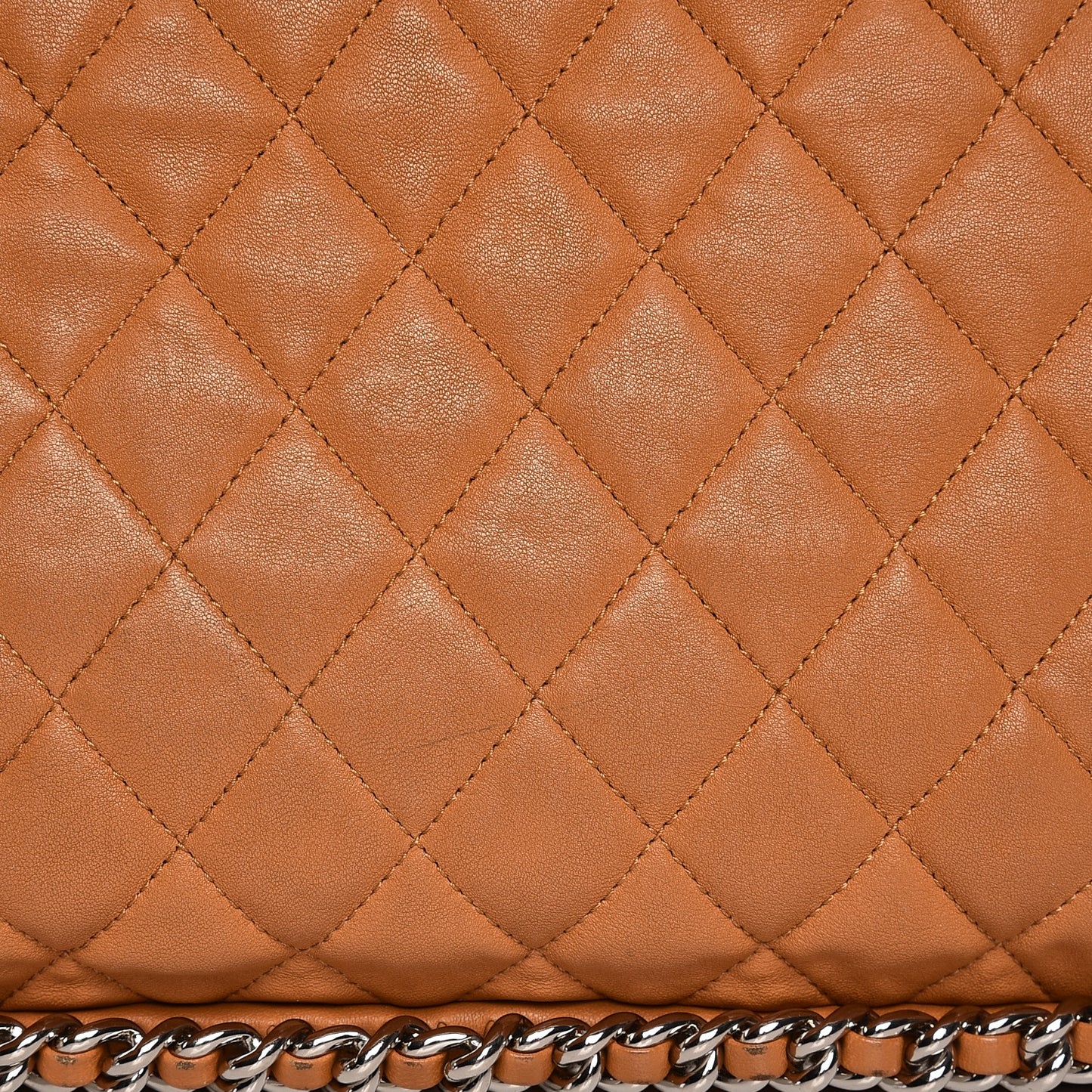 Washed Lambskin Chain Around Maxi Flap Bag Dark Beige