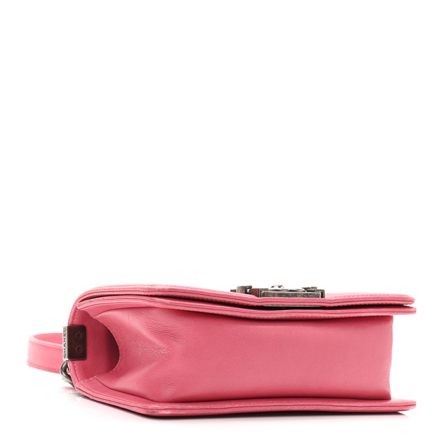 Lambskin Quilted Small Boy Flap Dark Pink