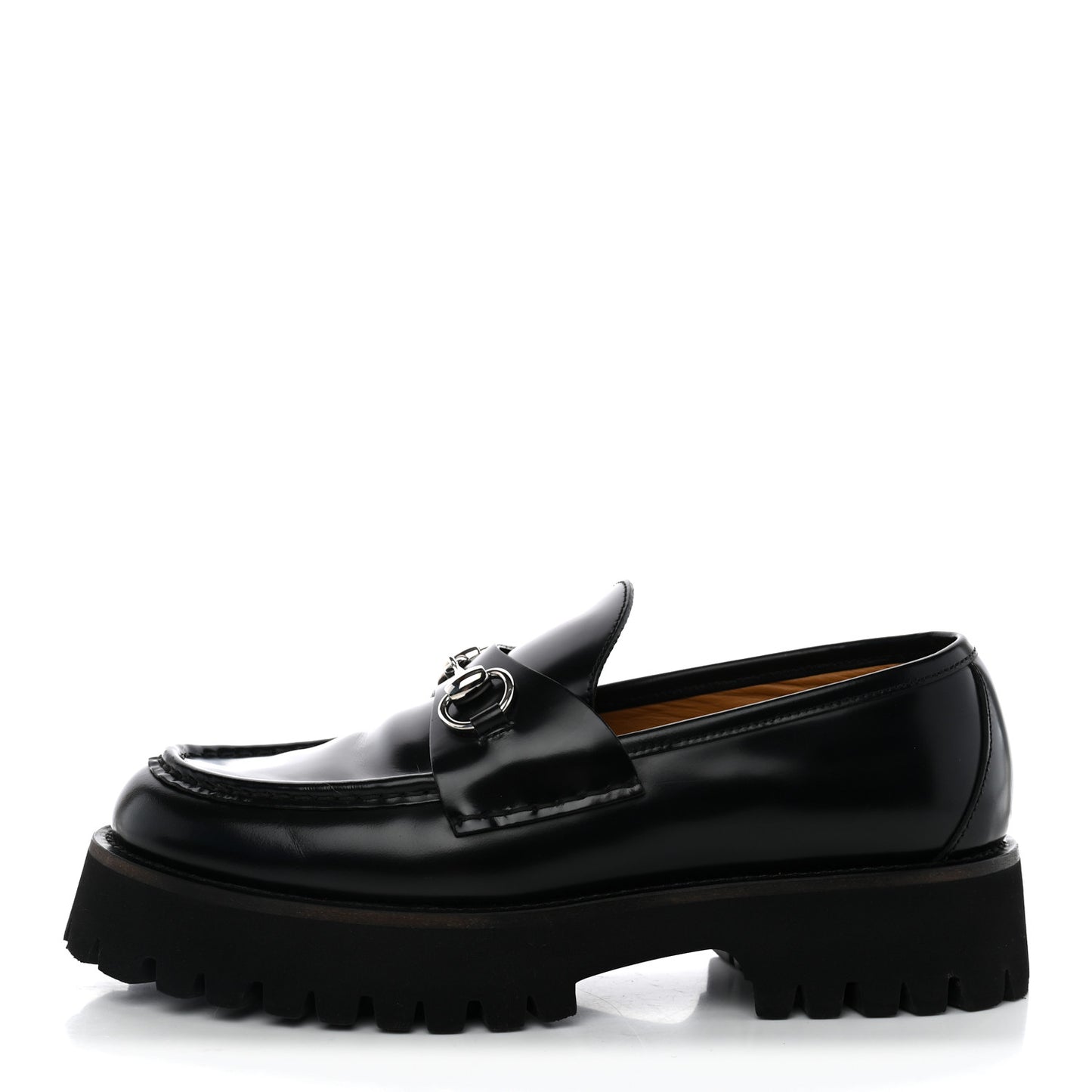 Cordovan Lux Womens Horsebit 45mm Platform Loafers 39 Black