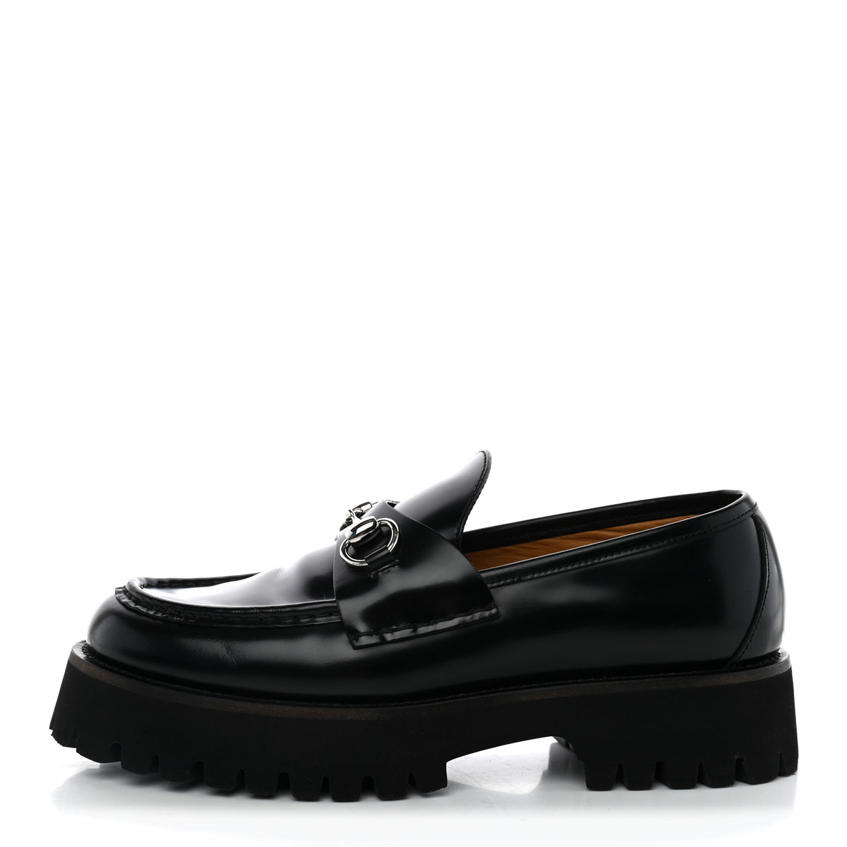 Gucci Cordovan Lux Womens Horsebit 45mm Platform Loafers 39 Black 1 of 9