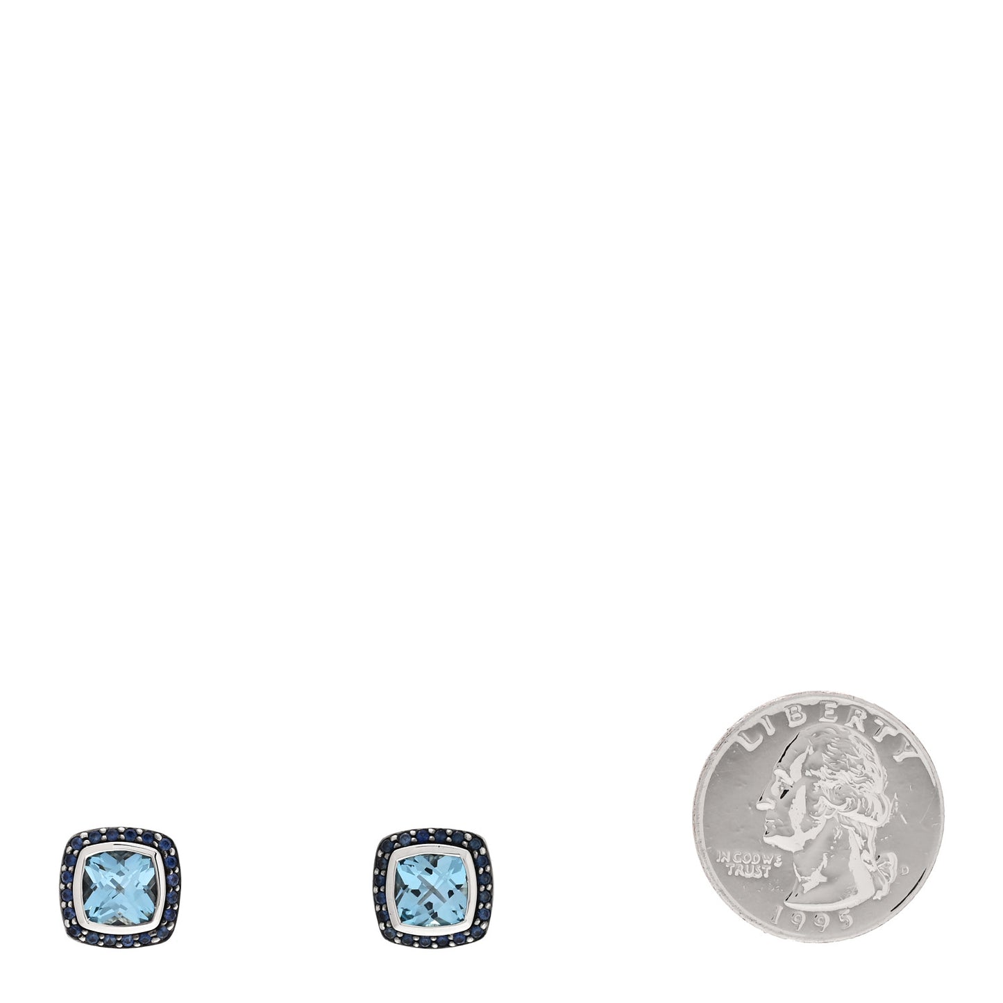 Sterling Silver Blue Topaz Blue Sapphire 7mm Petite Albion Earrings