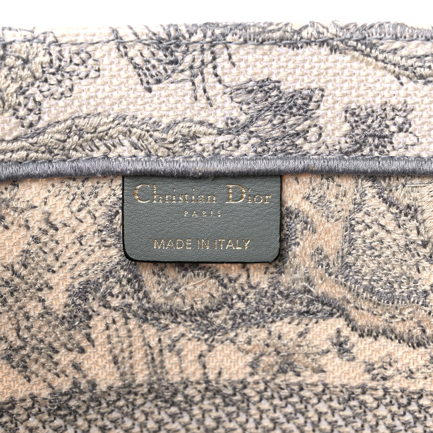 Christian Dior Canvas Embroidered Medium Dioriviera Toile De Jouy Book Tote Gray 6 of 10