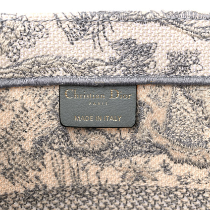 Christian Dior Canvas Embroidered Medium Dioriviera Toile De Jouy Book Tote Gray 6 of 10