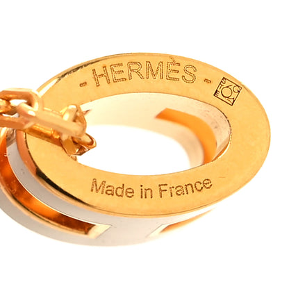 Hermes Lacquered Rose Gold Mini Pop H Pendant Necklace Marron Glace 5 of 5