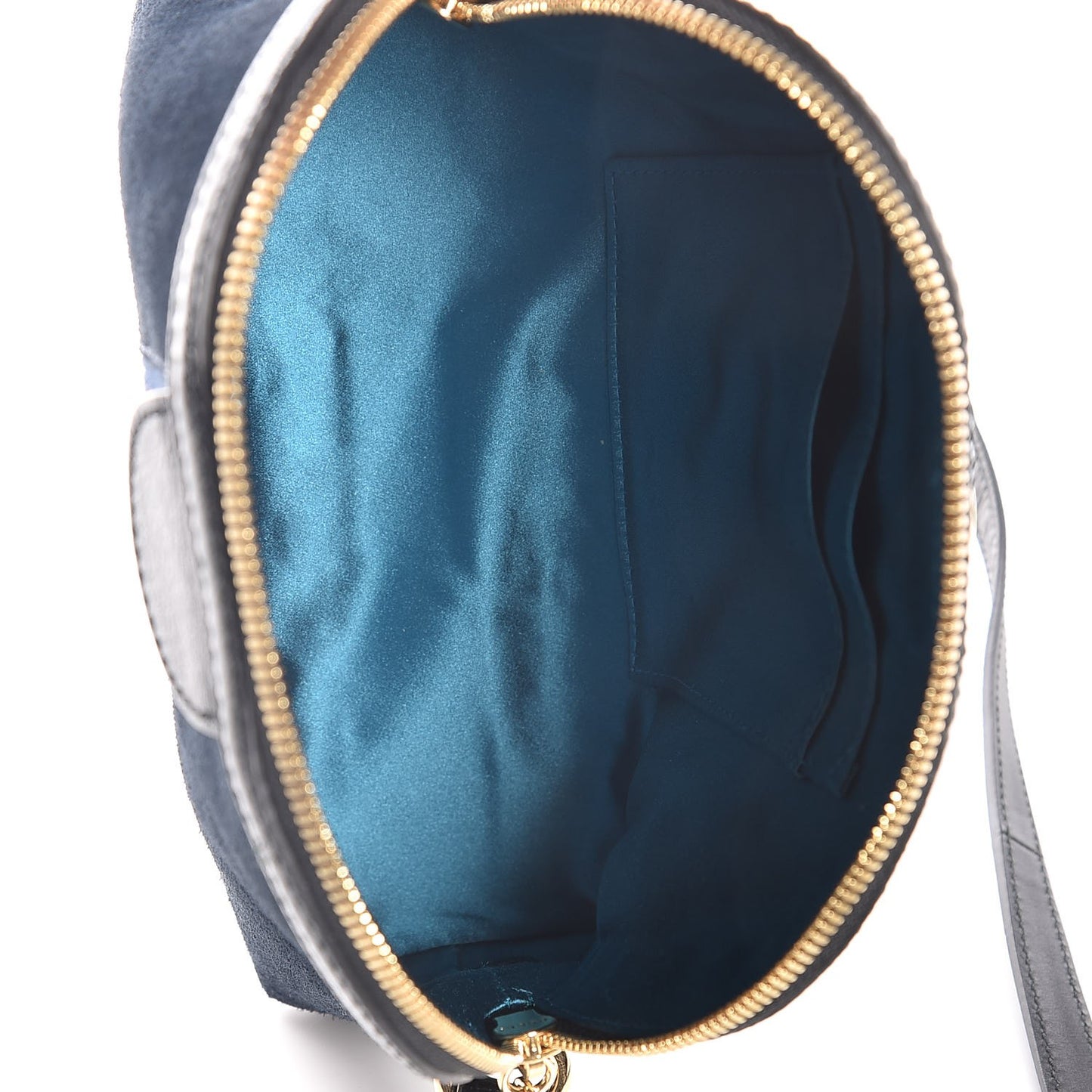 Suede Patent Web Small Ophidia Dome Shoulder Bag Blue Black