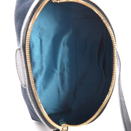 Gucci Suede Patent Web Small Ophidia Dome Shoulder Bag Blue Black 5 of 7