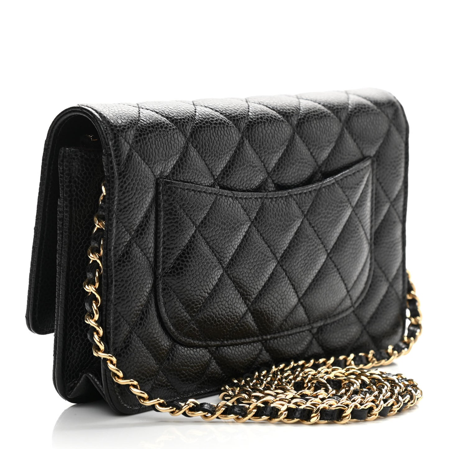 Caviar Quilted Wallet On Chain WOC Black