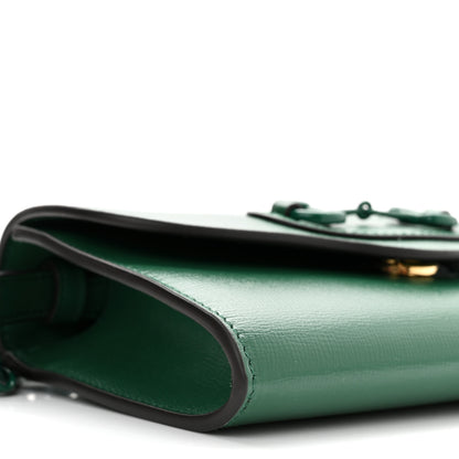 Gucci Azalea Calfskin Web Monochrome Mini Horsebit 1955 Chain Shoulder Bag Emerald 9 of 13