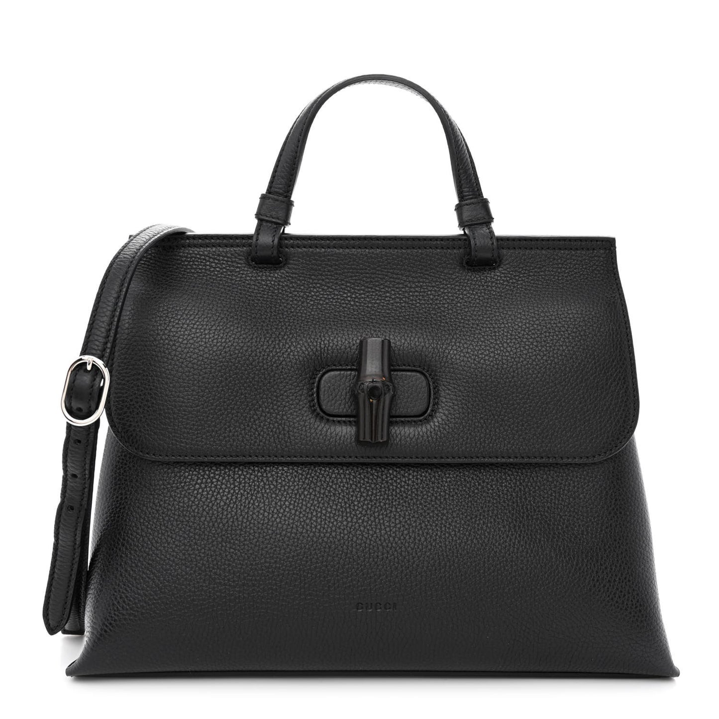 Cellarius Calfskin Medium Bamboo Daily Top Handle Bag Black