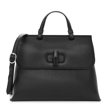 Gucci Cellarius Calfskin Medium Bamboo Daily Top Handle Bag Black 1 of 9