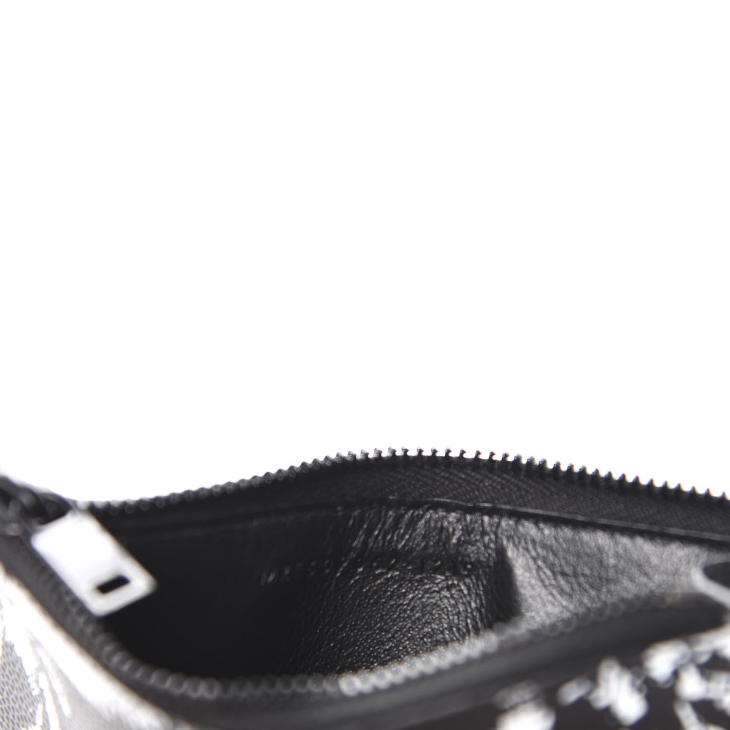 Saint Laurent Grain de Poudre Palm Tree 5 Fragments Zip Pouch Card Holder Black 7 of 7