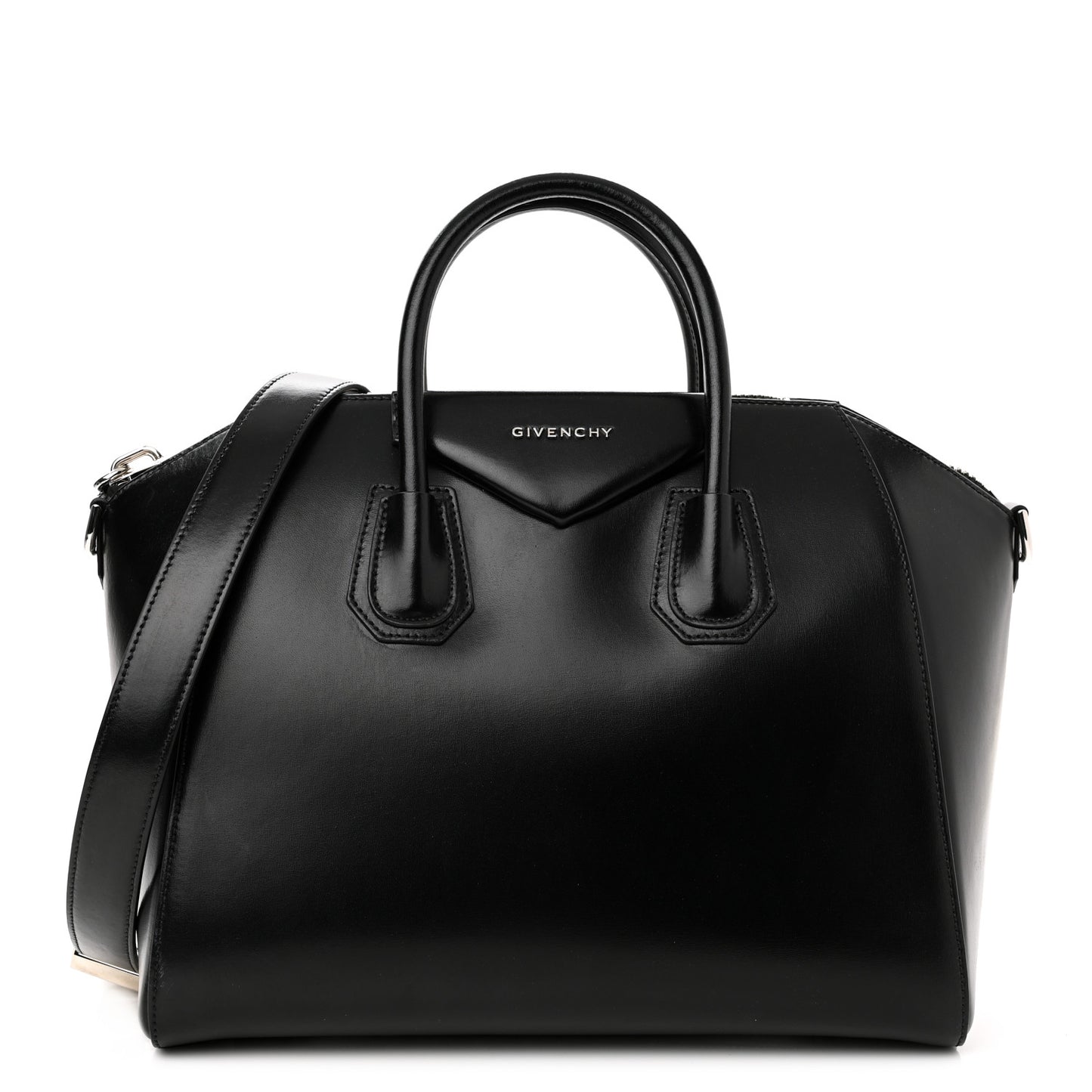 Shiny Lord Calfskin Medium Antigona Black