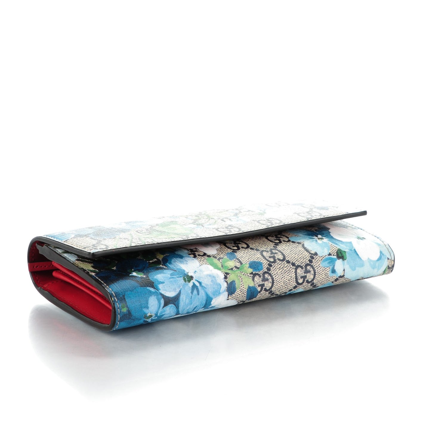 GG Supreme Monogram Blooms Continental Wallet Blue