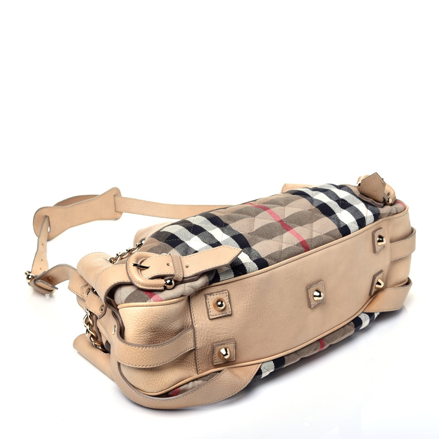 Burberry Calfskin Quilted House Check Shoulder Bag Beige 4 of 10