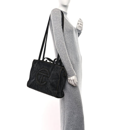 Telfar Denim Medium Shopping Bag Black 2 of 8