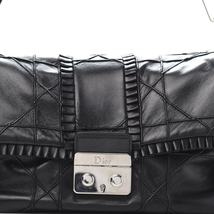 Christian Dior Lambskin Cannage Ruffle New Lock Flap Black 11 of 11