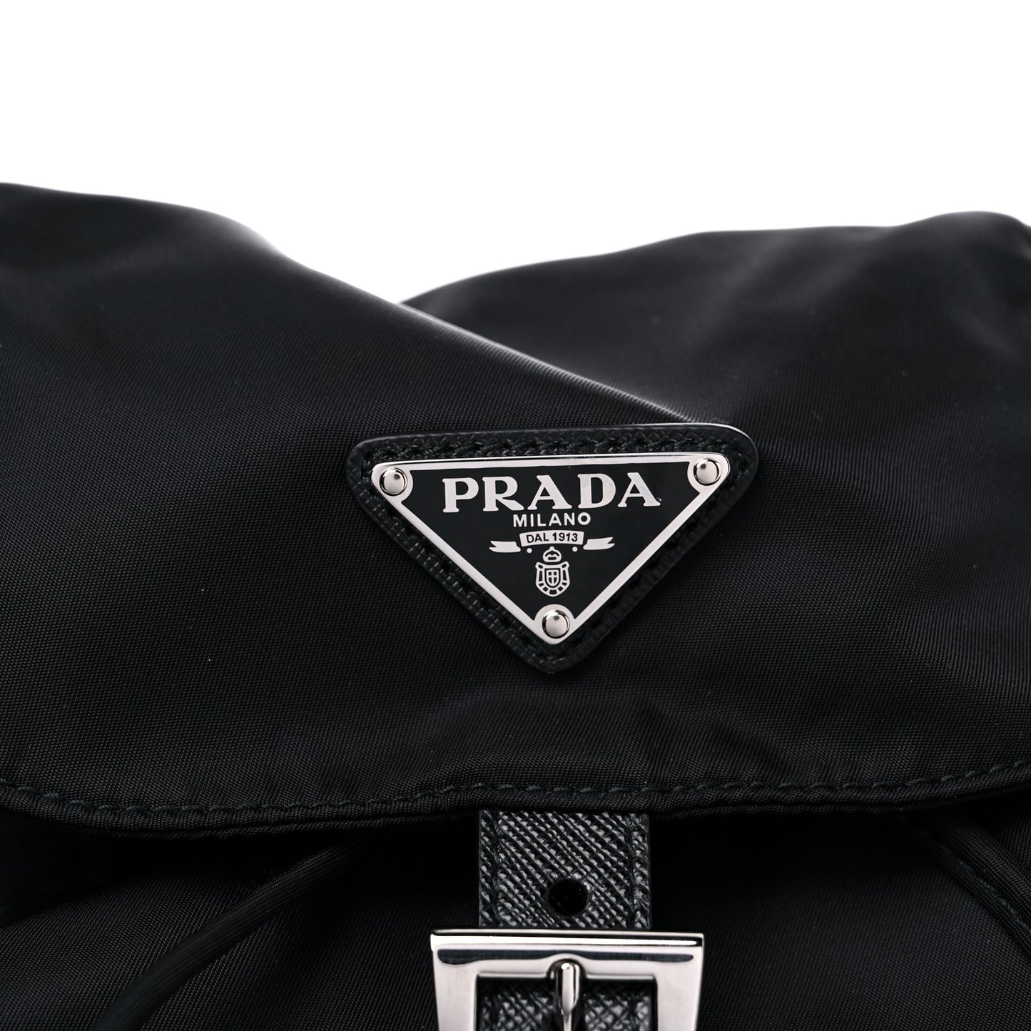 Tessuto Nylon Saffiano Medium Backpack Black