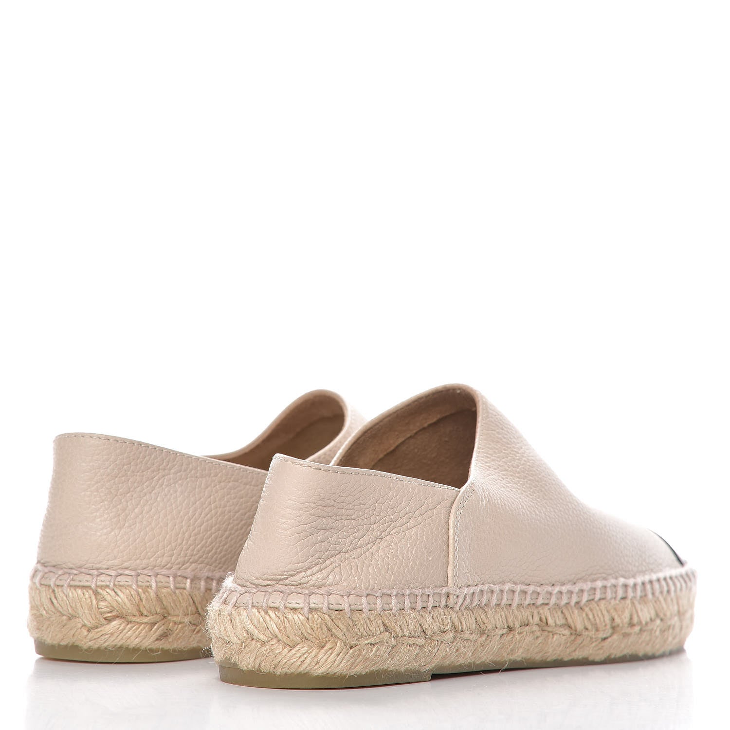Chanel Grained Calfskin CC Espadrilles 38 Beige Black 4 of 10