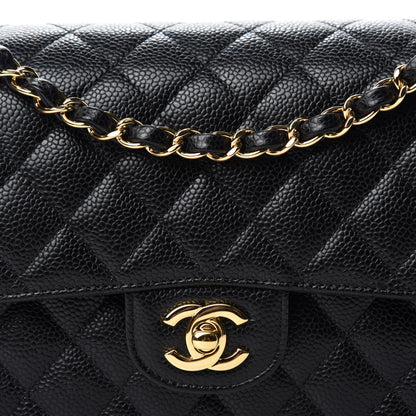 Chanel Caviar Quilted Medium Double Flap Black 10 of 11