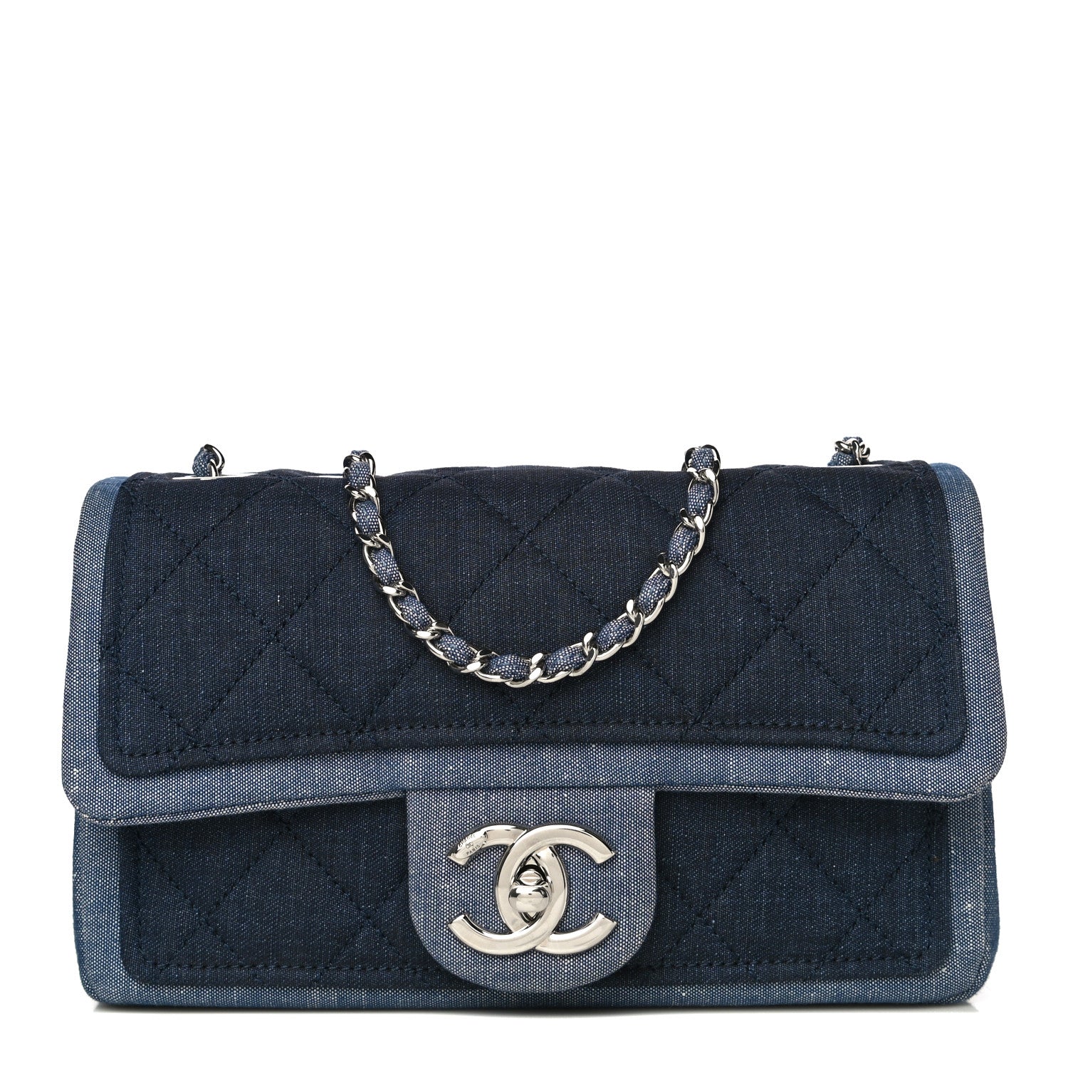 Chanel Denim Quilted Small Medallion Flap Blue 1 of 27