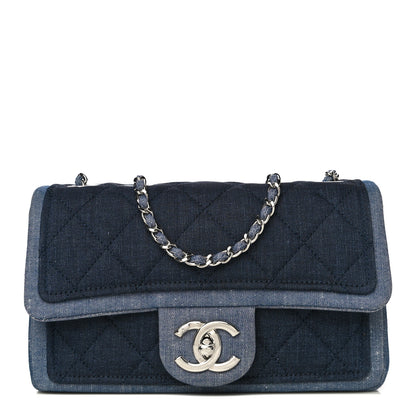 Chanel Denim Quilted Small Medallion Flap Blue 1 of 27