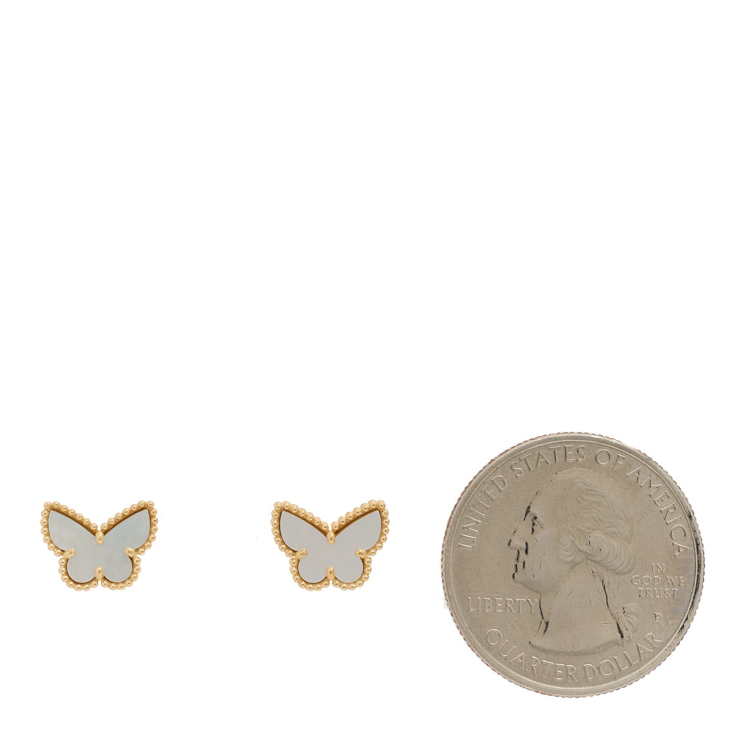 18K Yellow Gold Mother of Pearl Sweet Alhambra Butterfly Earrings