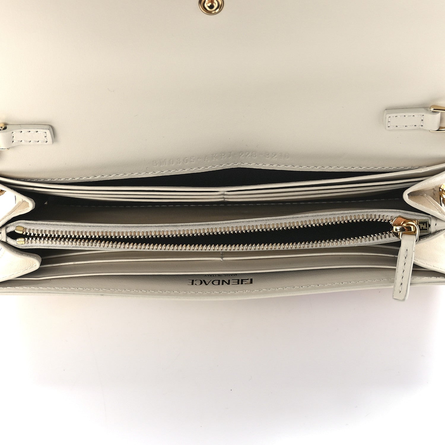 Fendi X VERSACE Glazed Fabric Fendace FF Baroque Continental Wallet On Chain Gold White Rosa 4 of 13