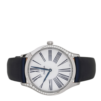 Omega Stainless Steel Satin Diamond Bezel 36mm De Ville Tresor Quartz Watch White 428.17.36.60.04.001 2 of 6