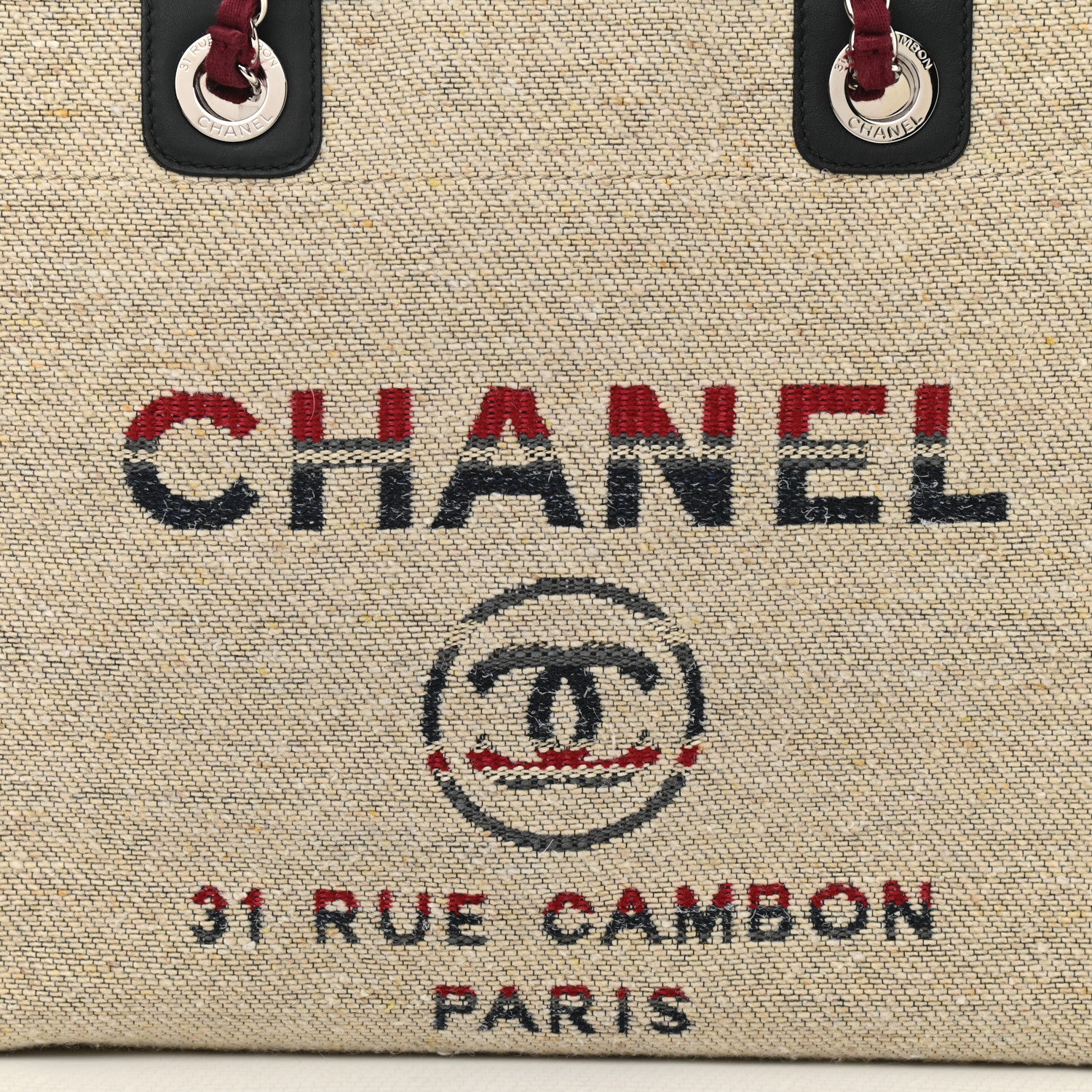 Chanel Striped Canvas Small Deauville Tote Beige 8 of 11