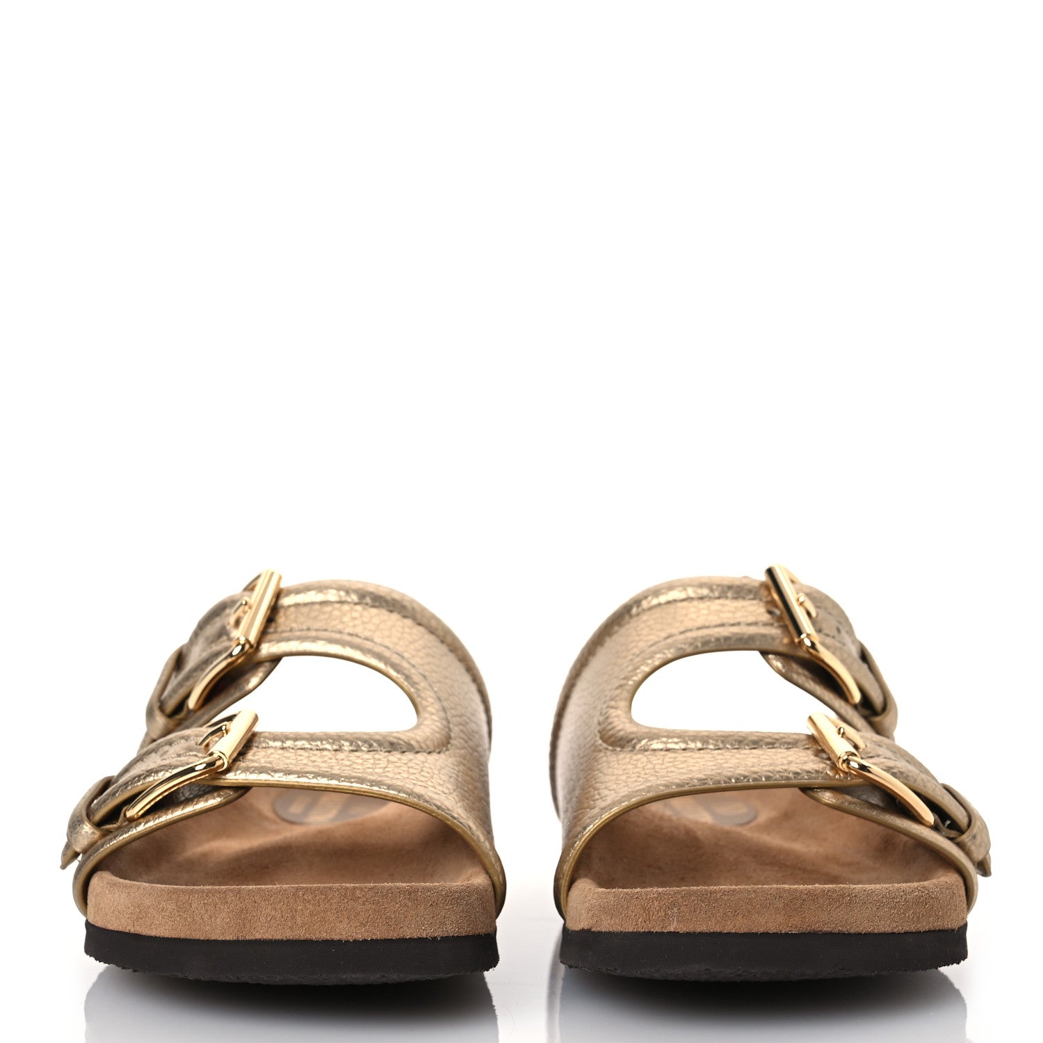 Valentino Garavani Metallic Nappa Anywear Slide Sandals 37 Antique Brass 2 of 10