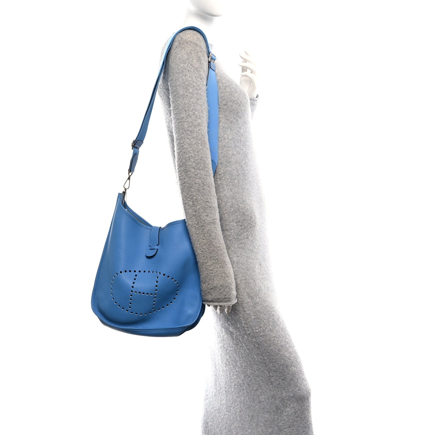 Hermes Taurillon Clemence Evelyne III GM Bleu Paradis 2 of 10