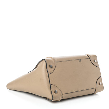 Celine Drummed Calfskin Mini Luggage Dune 4 of 10