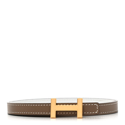 Hermes Epsom Swift 13mm Focus Belt 75 Etoupe White 1 of 9