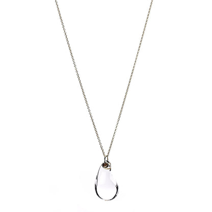 Tiffany 18K Yellow Gold Rock Crystal Elsa Peretti Teardrop Pendant Necklace 1 of 5
