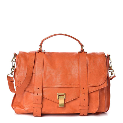 Proenza Schouler Lambskin Large PS1 Satchel Orange 1 of 9