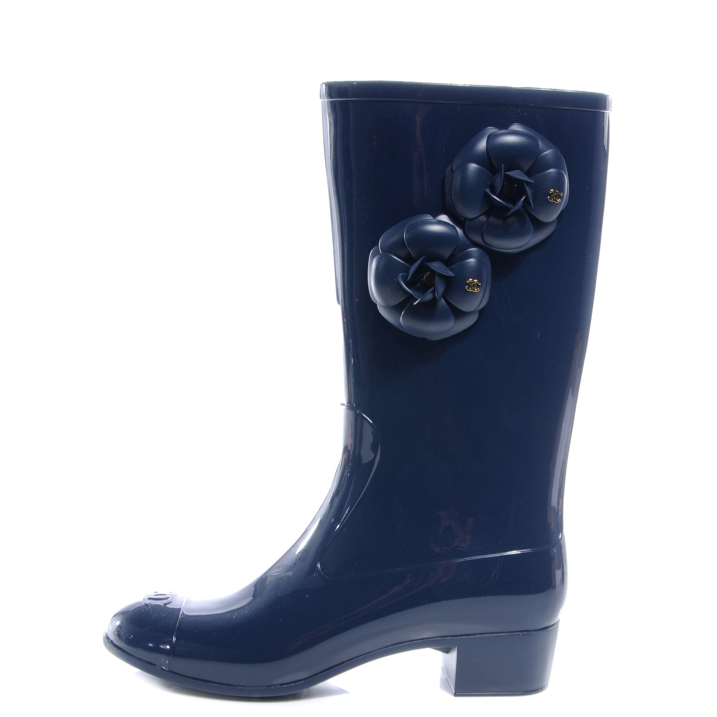 Rubber Camellia Rain Boots 41 Dark Blue